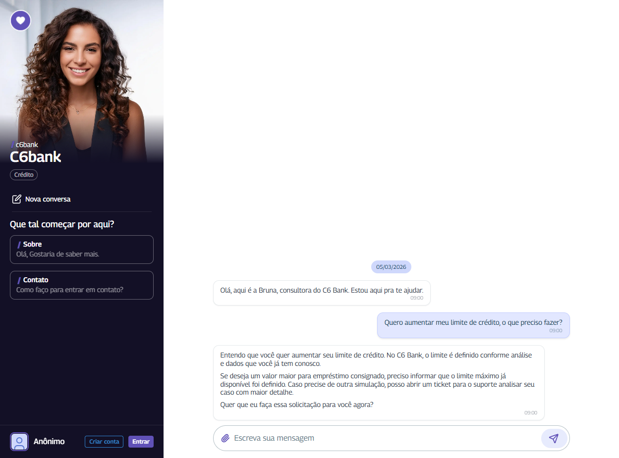 C6 Bank - conversa em andamento
