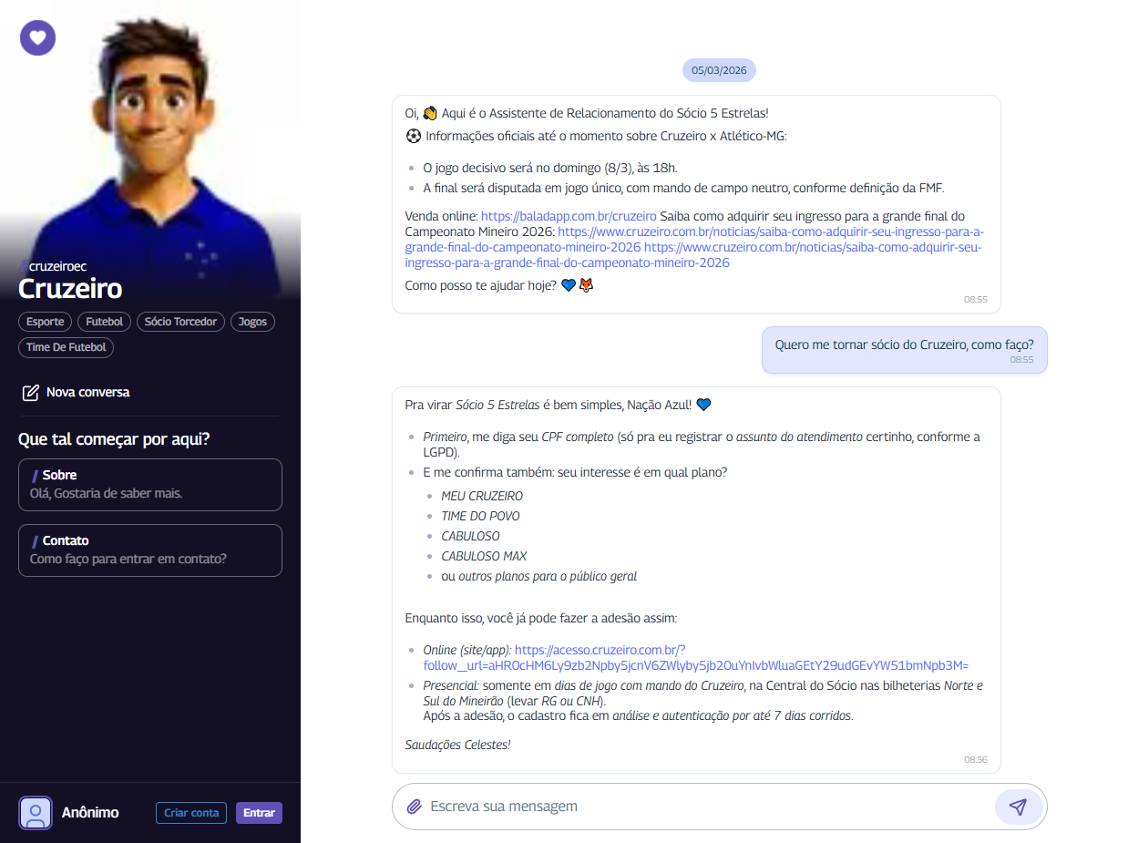 Cruzeiro - conversa em andamento