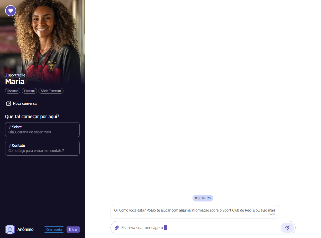 Sport Recife - tela inicial