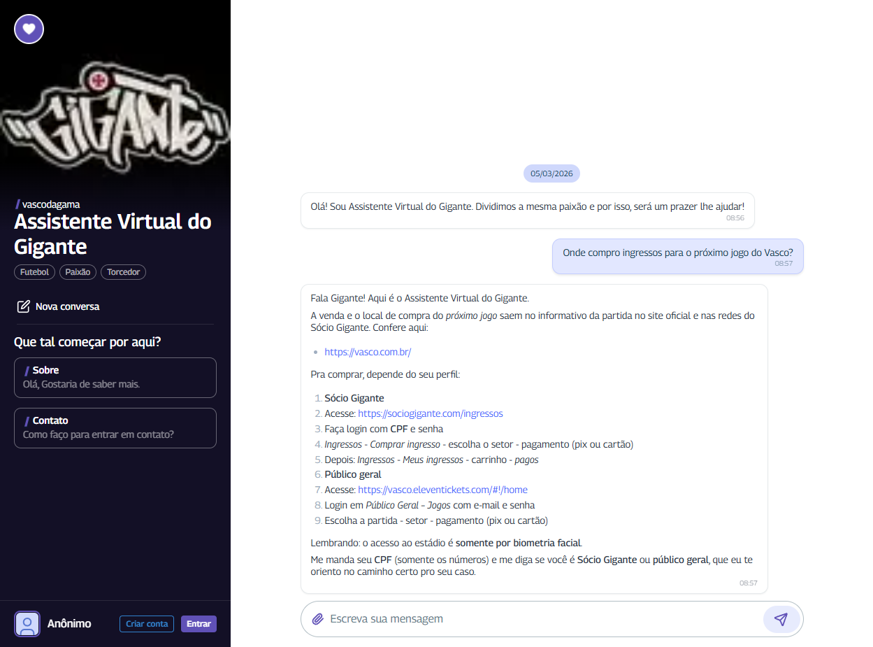 Vasco - conversa em andamento